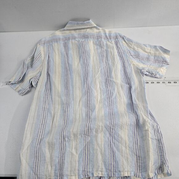 Linen Club Room luxury short sleeve button down shirt L linen 6842 - Picture 2 of 6